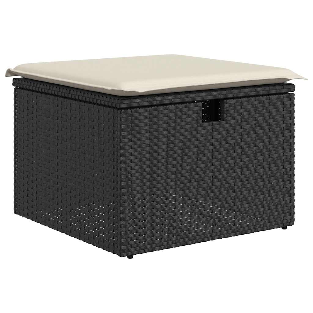 8-dijelni set vrtnih sofa od poliratana s jastucima crni bagrem