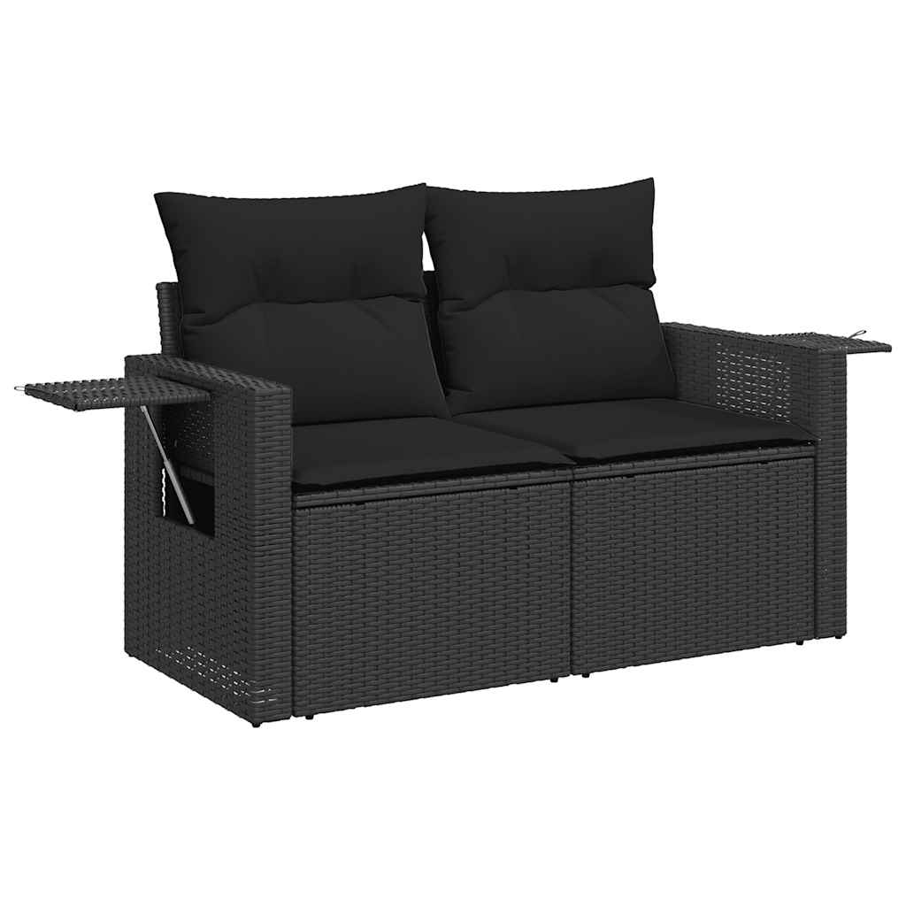 6-dijelni set vrtnih sofa s jastucima crni od poliratana bagrem