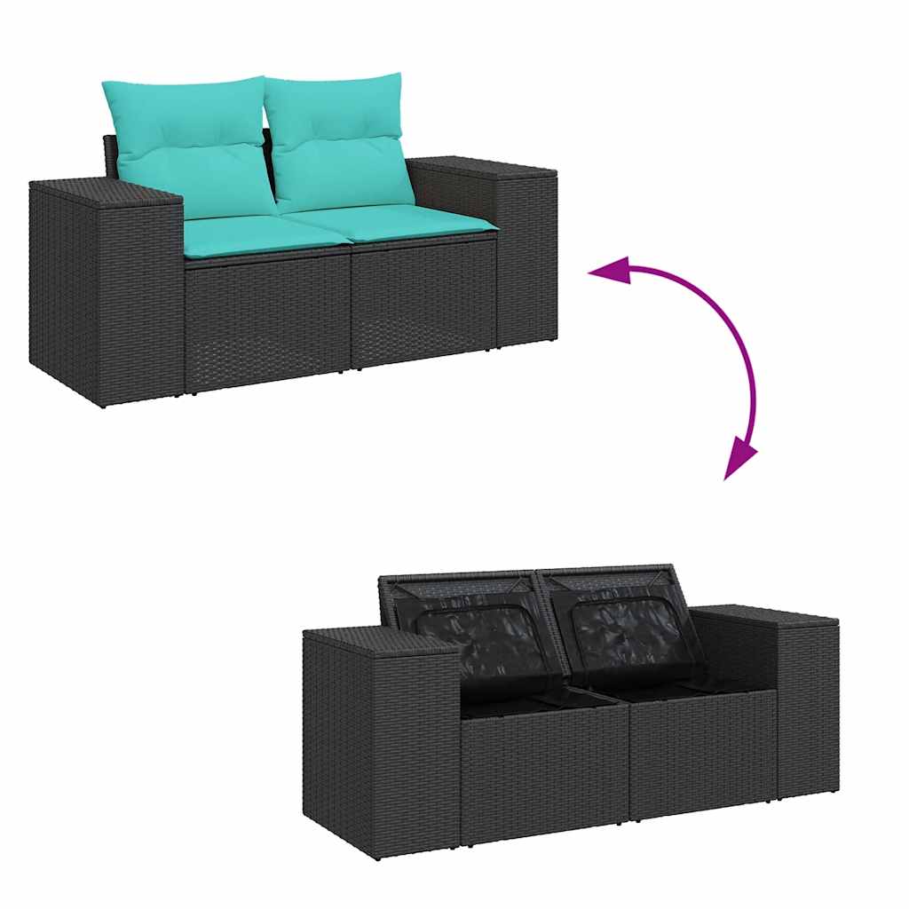 8-dijelni set vrtnih sofa od poliratana s jastucima sivi bagrem