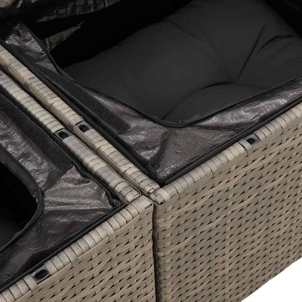 8-dijelni set vrtnih sofa od poliratana s jastucima sivi
