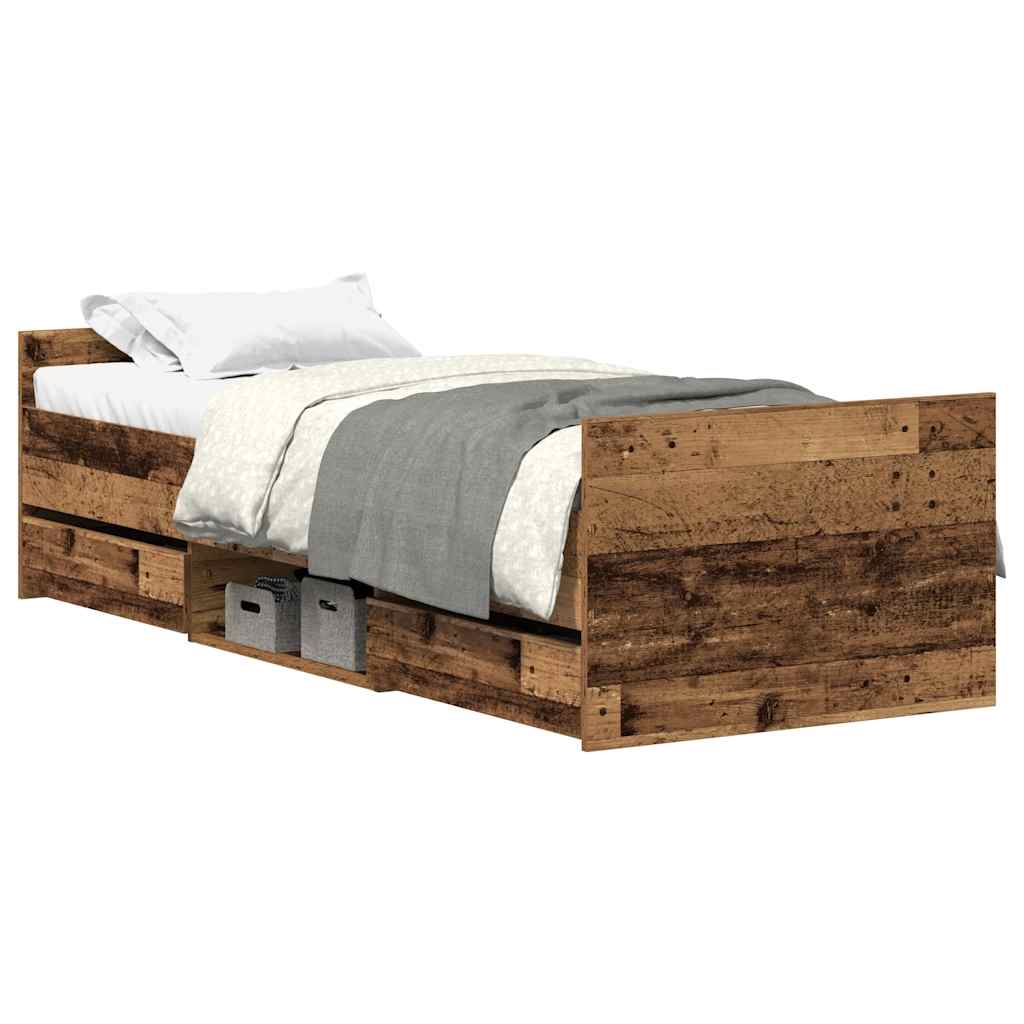 Okvir kreveta bez madraca staro drvo 90x190 cm