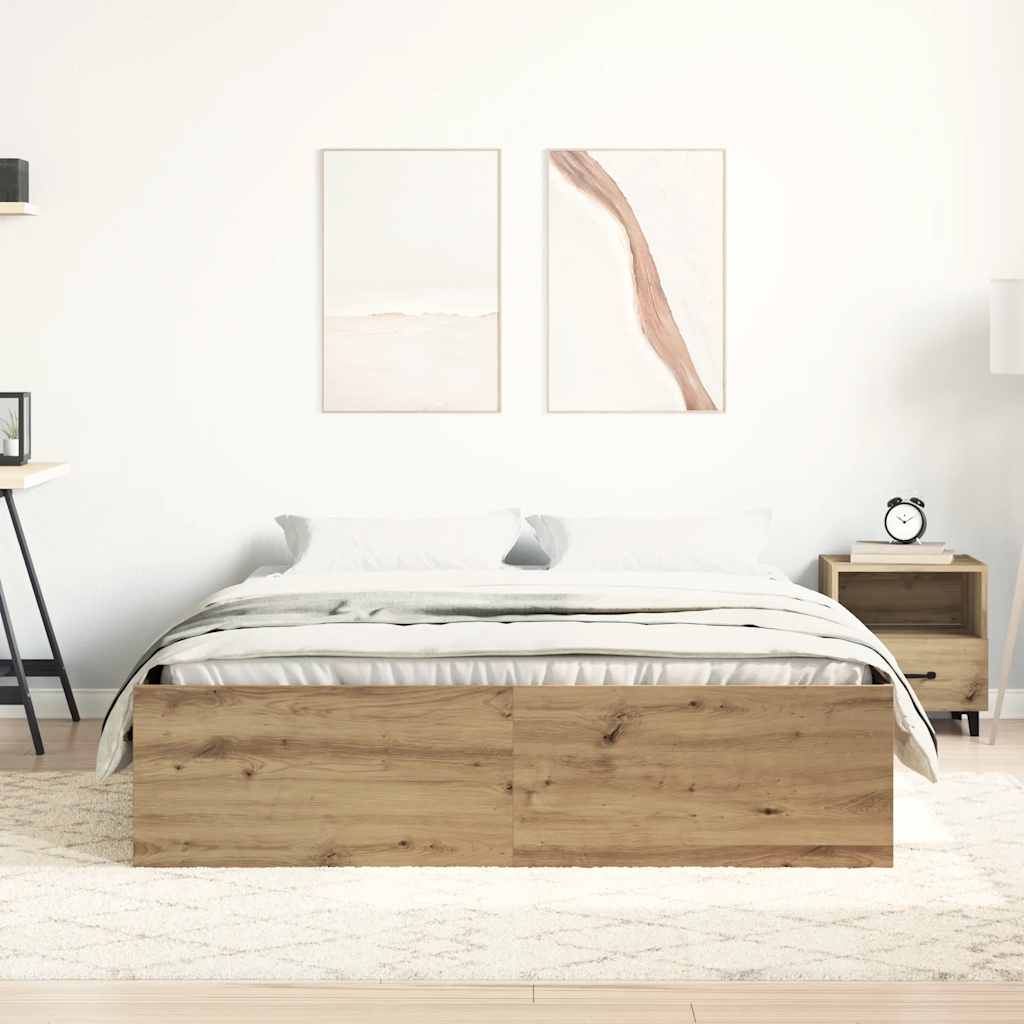 Okvir kreveta bez madraca boja hrasta artisan 160x200 cm