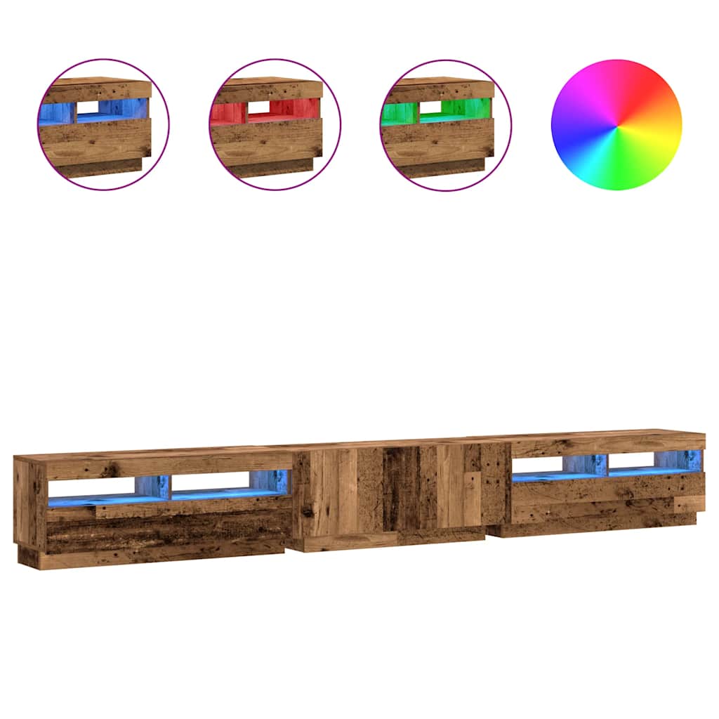 TV ormarić LED boja drva 300x35x40 cm konstruirano drvo