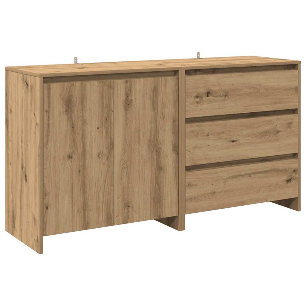 2-dijelni komoda boja hrast artisan konstruirano drvo