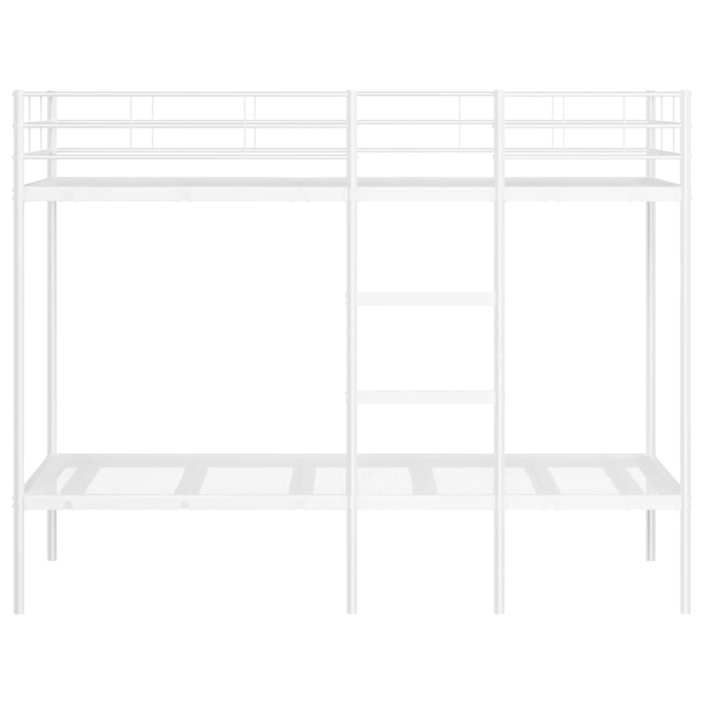 Krevet na kat bez madraca bijeli 90x200 cm čelik