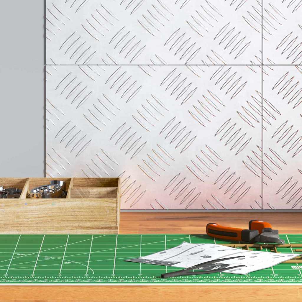 Stepenica Pravokutni 4 pcs Srebrno 30 x 20 cm Aluminij