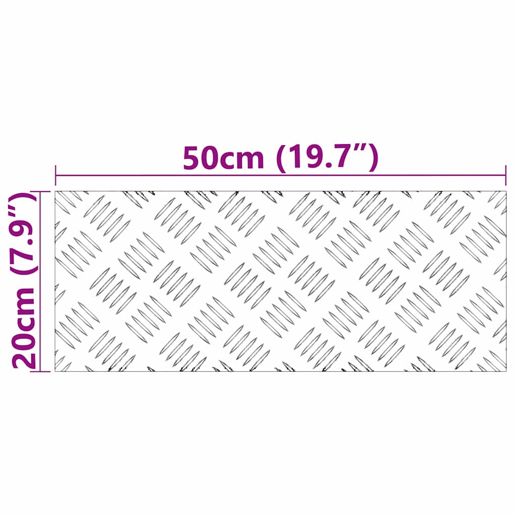Stepenica Pravokutni 4 pcs Srebrno 50 x 20 cm Aluminij