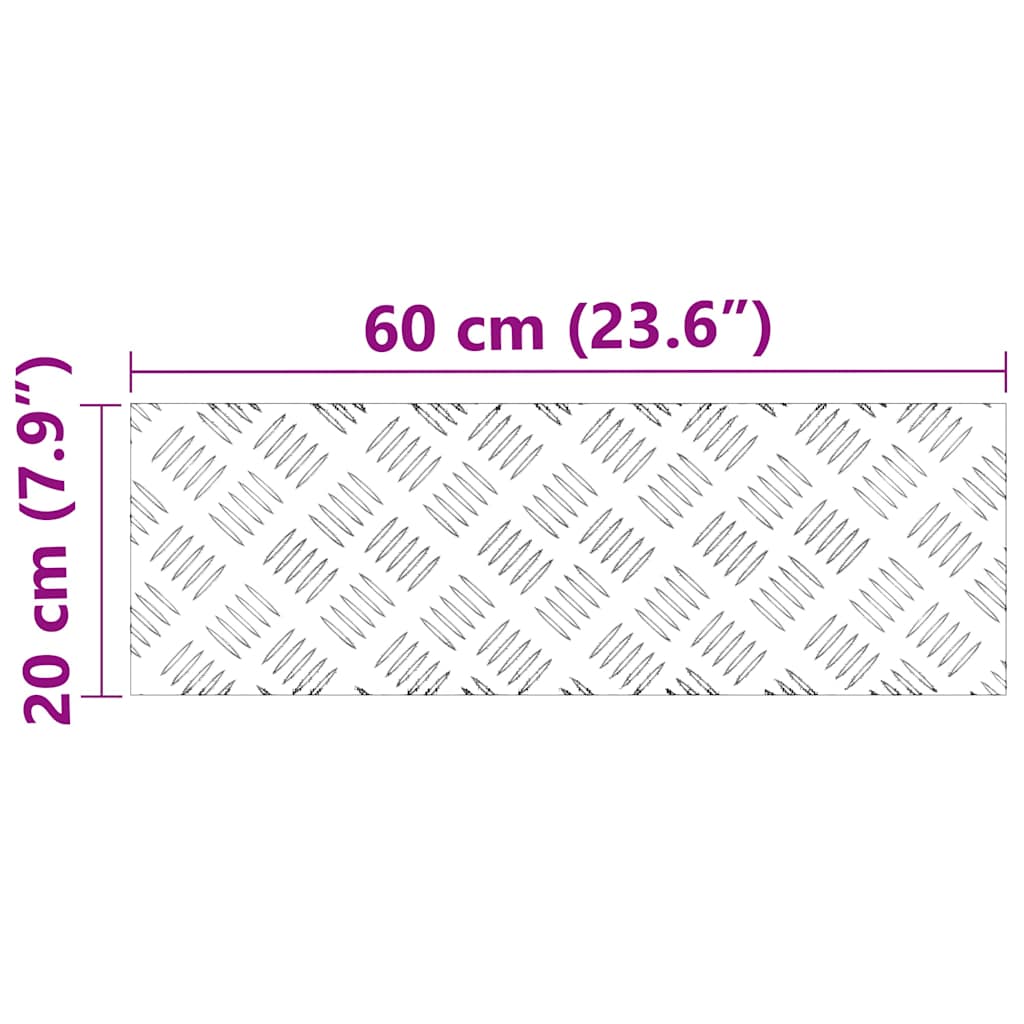 Stepenica Pravokutni 2 pcs Srebrno 60 x 20 cm Aluminij