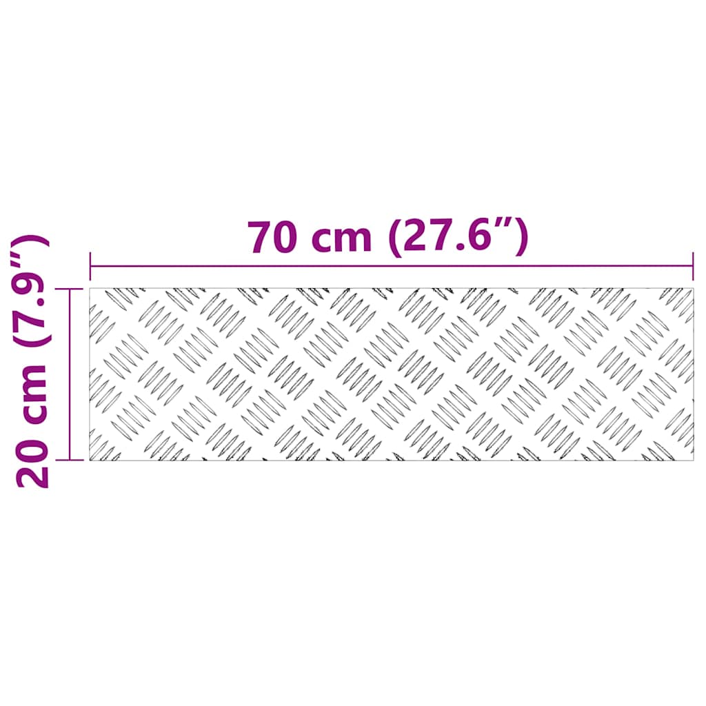 Stepenica Pravokutni 2 pcs Srebrno 70 x 20 cm Aluminij