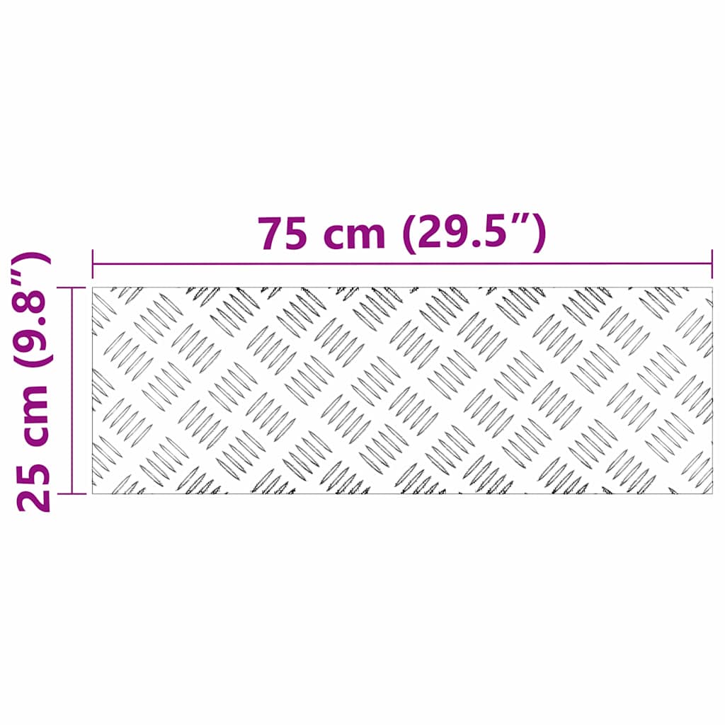 Stepenica Pravokutni 2 pcs Srebrno 75 x 25 cm Aluminij