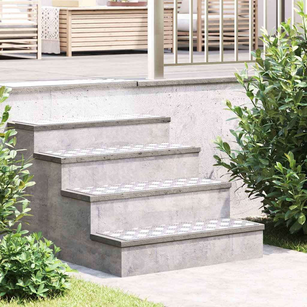 Stepenica Pravokutni 4 pcs Srebrno 75 x 25 cm Aluminij