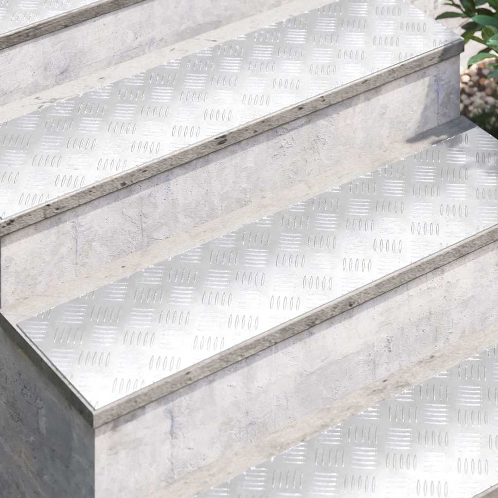 Stepenica Pravokutni 2 pcs Srebrno 100 x 25 cm Aluminij