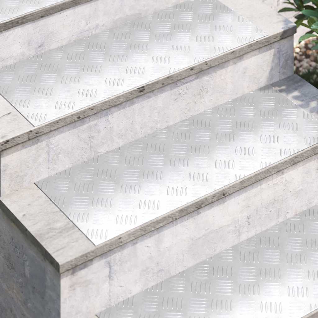 Stepenica Pravokutni 2 pcs Srebrno 80 x 30 cm Aluminij