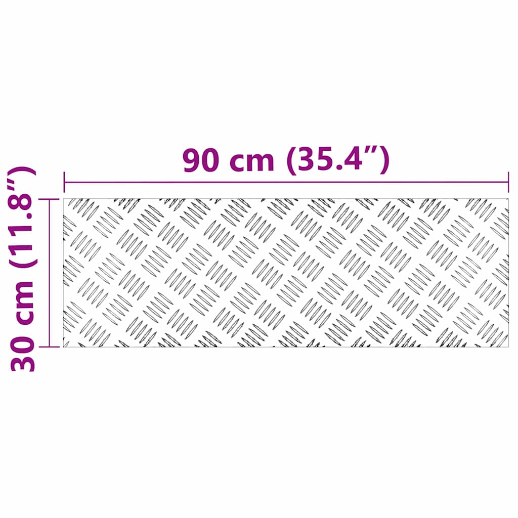 Stepenica Pravokutni 4 pcs Srebrno 90 x 30 cm Aluminij