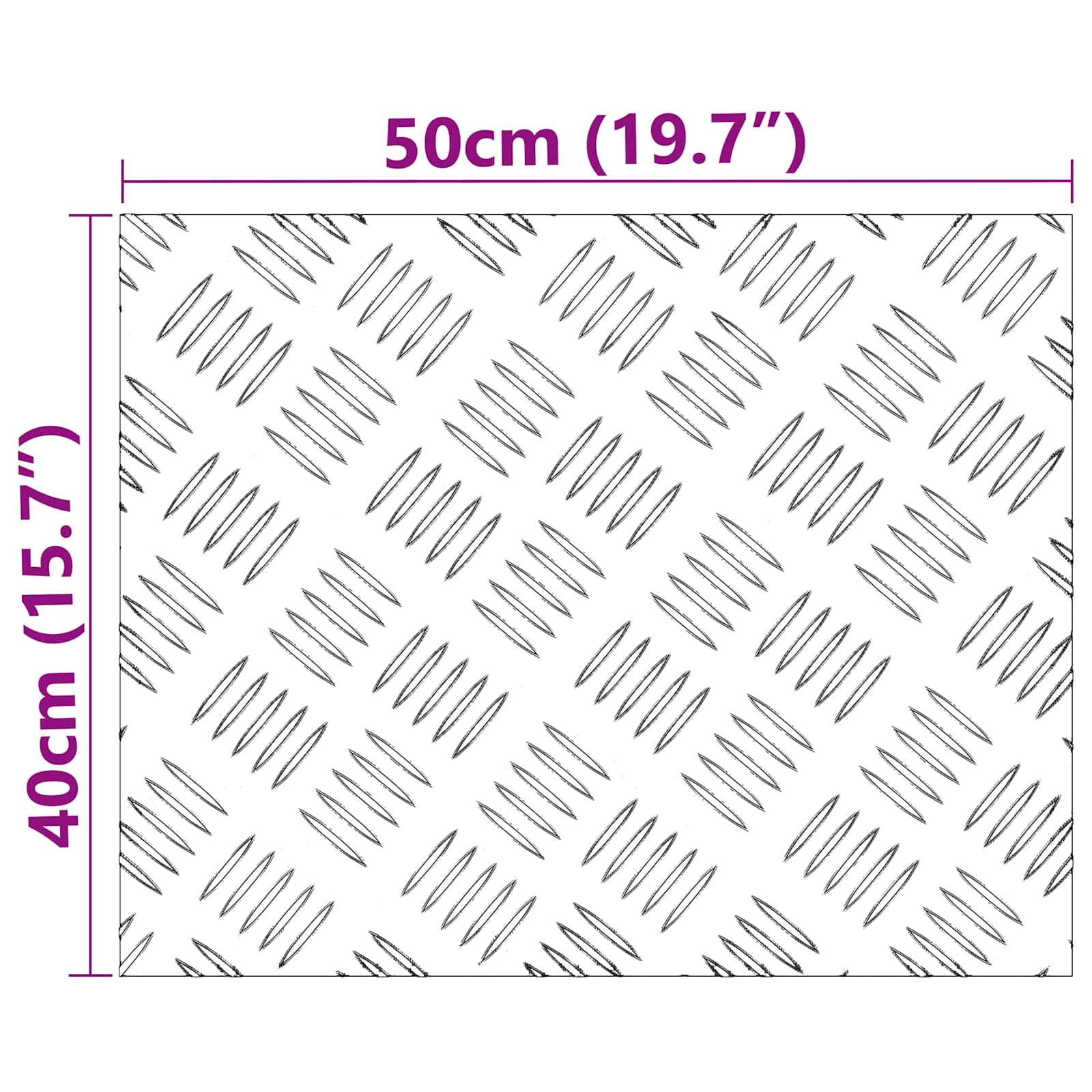 Stepenica Pravokutni 4 pcs Srebrno 50 x 40 cm Aluminij