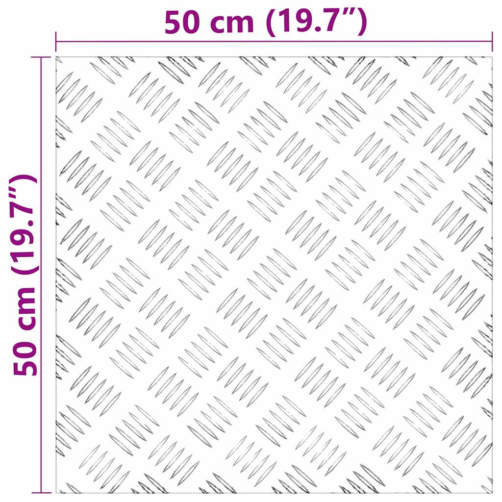 Stepenica Četvrtasti 2 pcs Srebrno 50 x 50 cm Aluminij