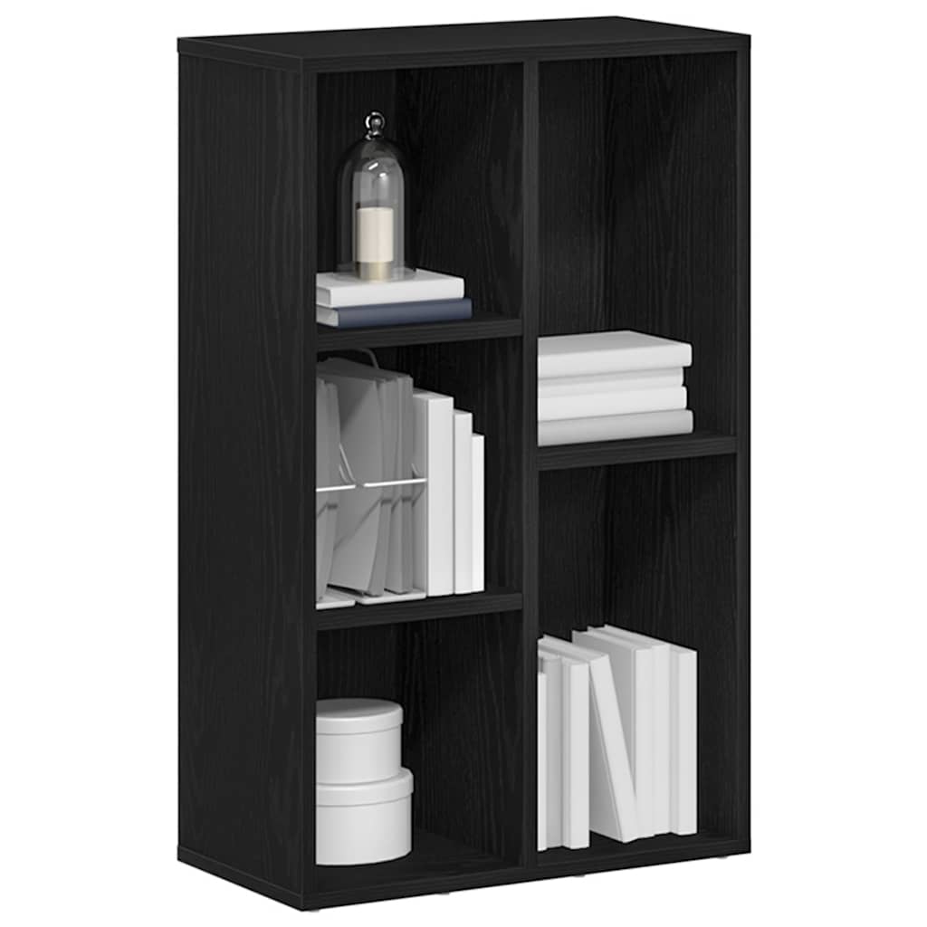 Polica za knjige crni hrast 50x25x80 cm inženjerski drvo