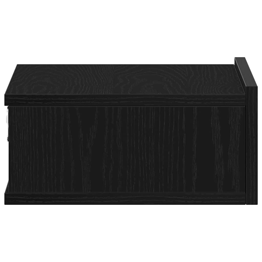 Plutajući noćni ormarić crni hrast 40x32x15 cm inženjerski drvo