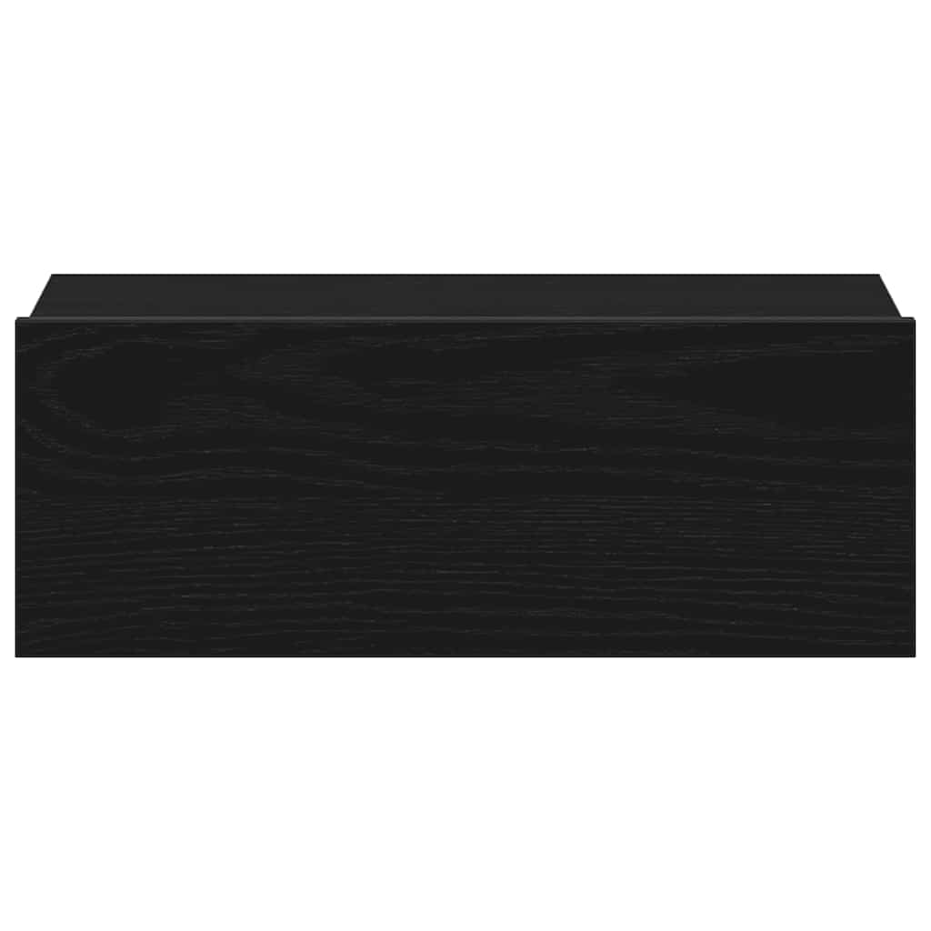 Plutajući noćni ormarići 2 kom. crni hrast 40x32x15 cm inženjerski drvo