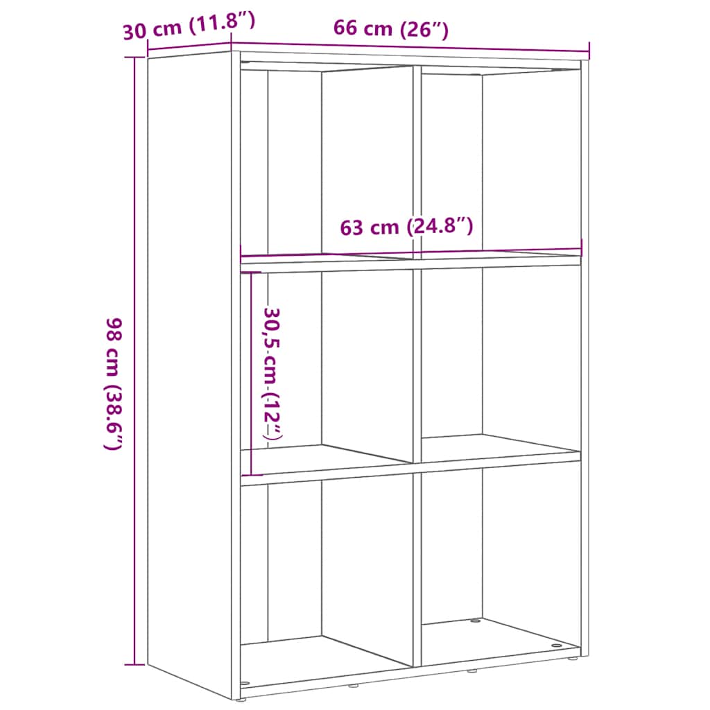 Ormar za knjige crni hrast 66x30x98 cm inženjerski drvo
