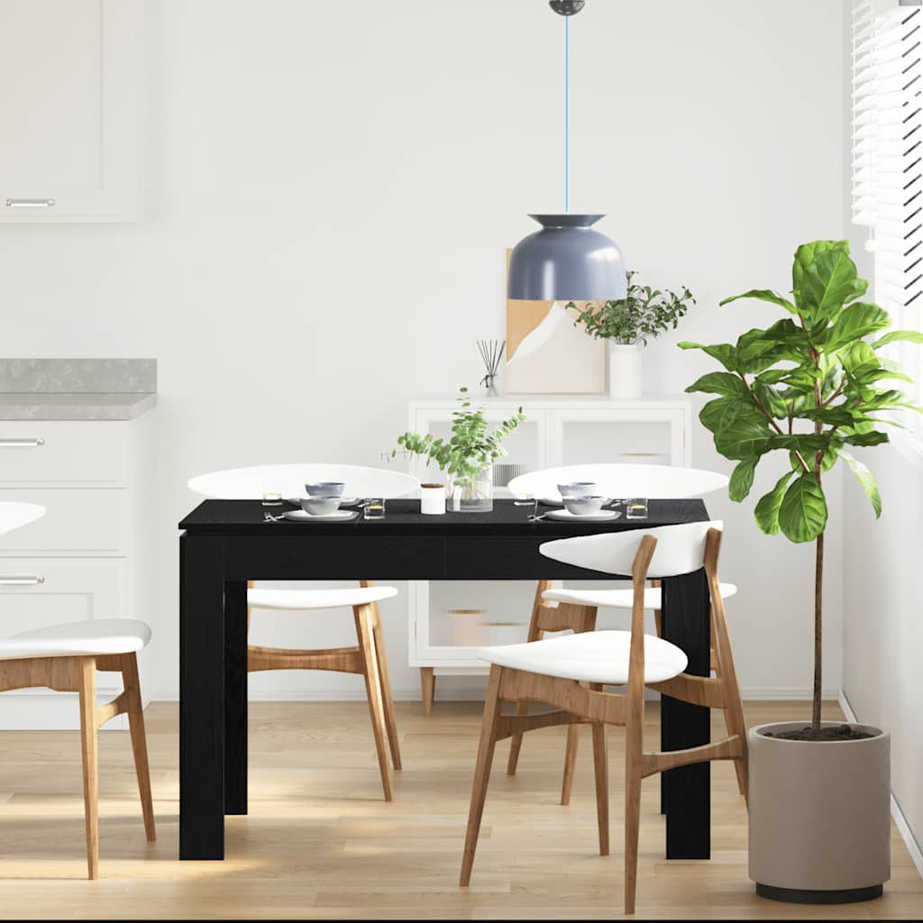 Blagovaonski stol Crni hrast 120x60x76 cm Konstruirano drvo