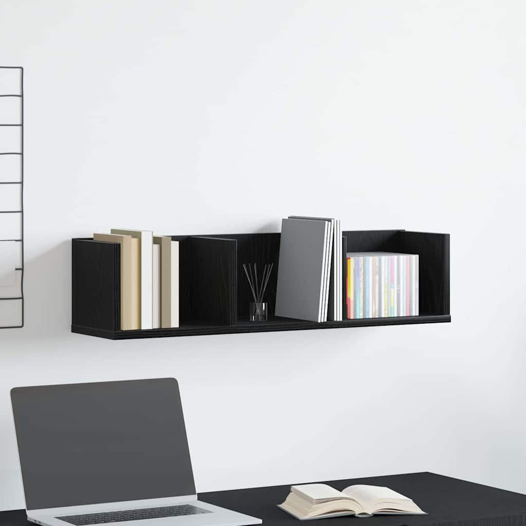 Polica na zidu Crni hrast 75 x 18 x 18 cm Konstruirano drvo
