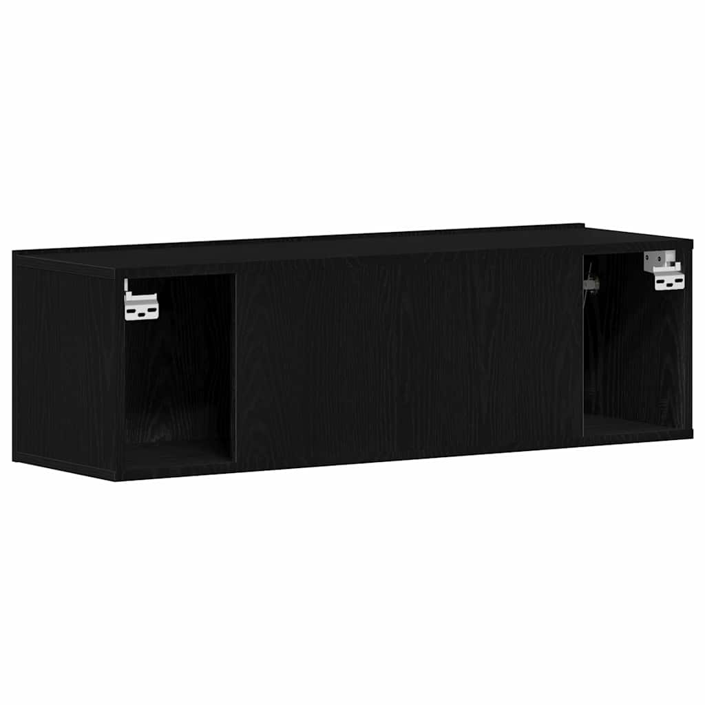 TV ormar Zidne Crni hrast 100 x 30 x 30 cm Konstruirano drvo