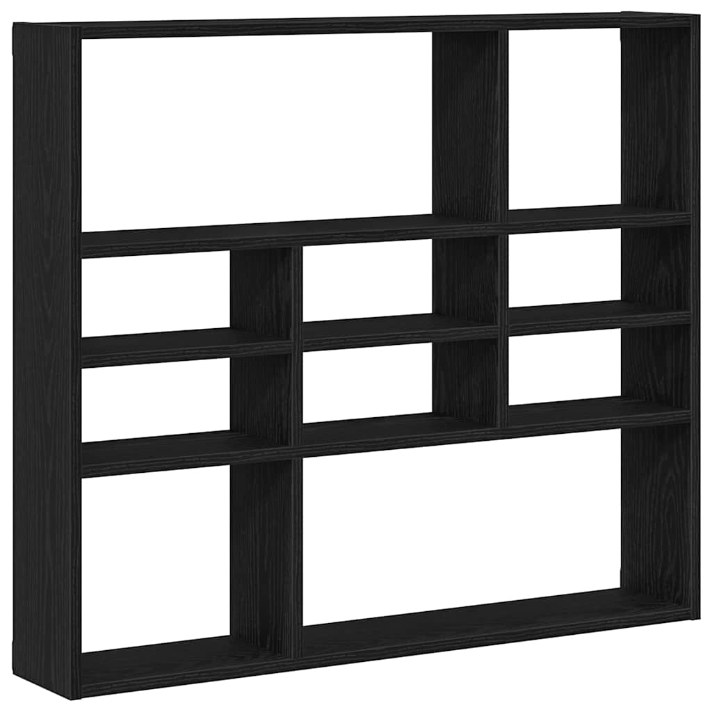 Zidna polica crni hrast 90x16x78 cm inženjerski drvo