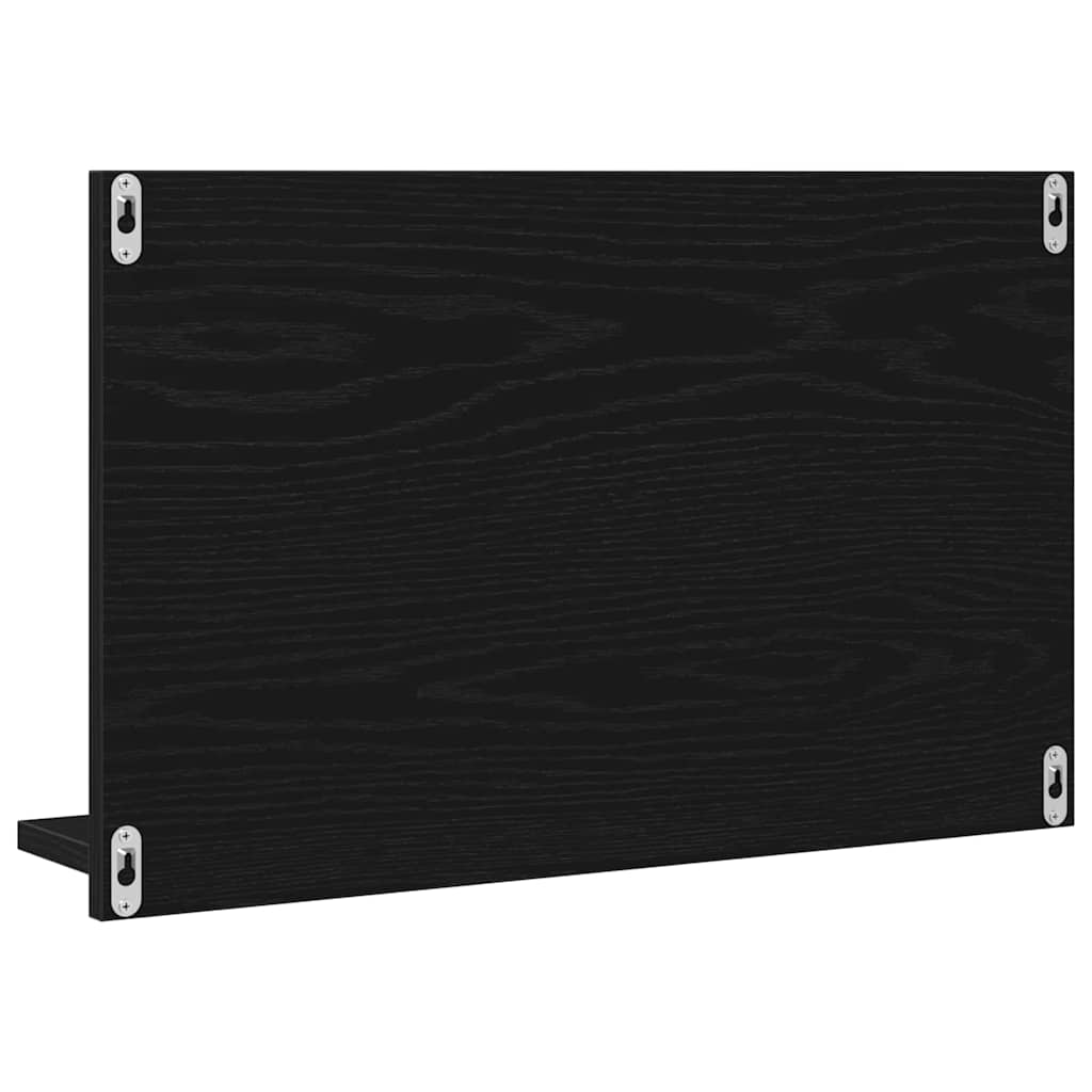 Ogledalo Polica Crni hrast 60 x 10,5 x 37 cm Konstruirano drvo