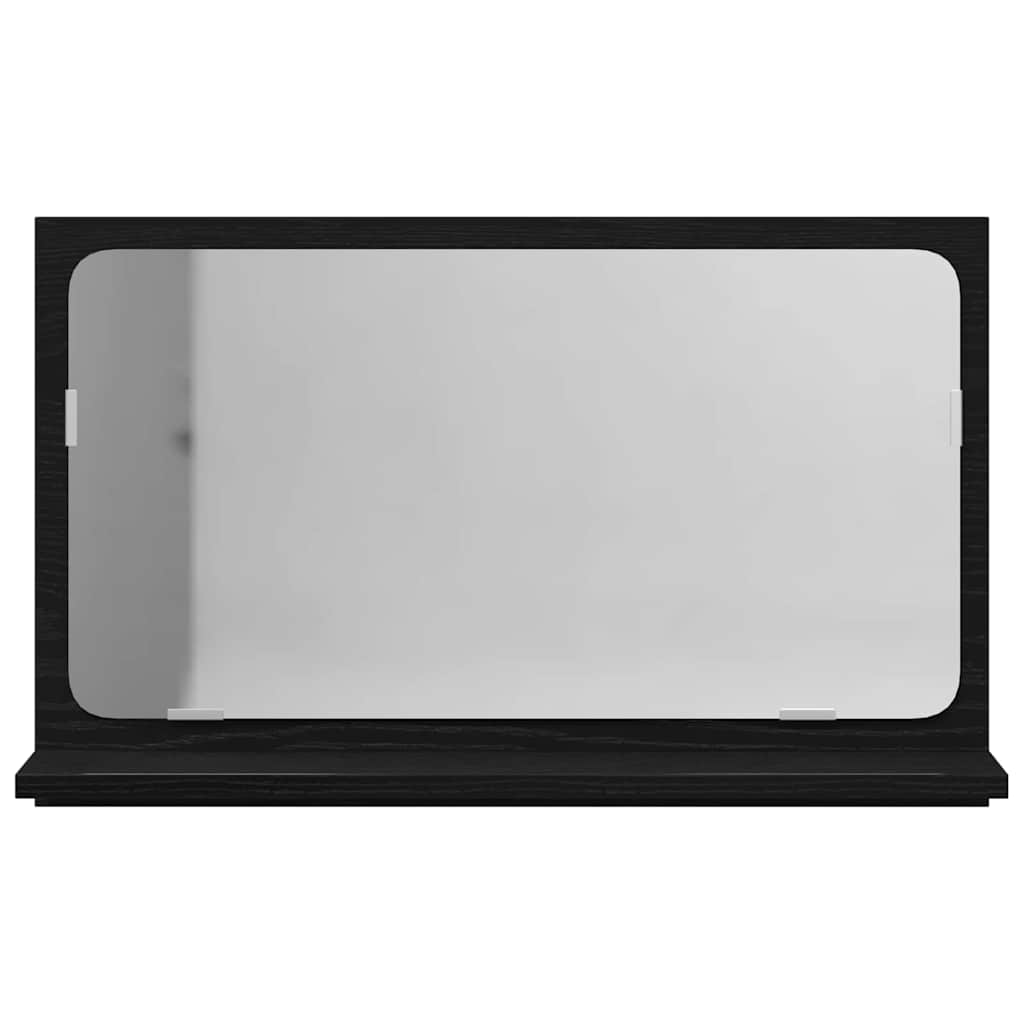 Ogledalo Polica Crni hrast 60 x 10,5 x 37 cm Konstruirano drvo
