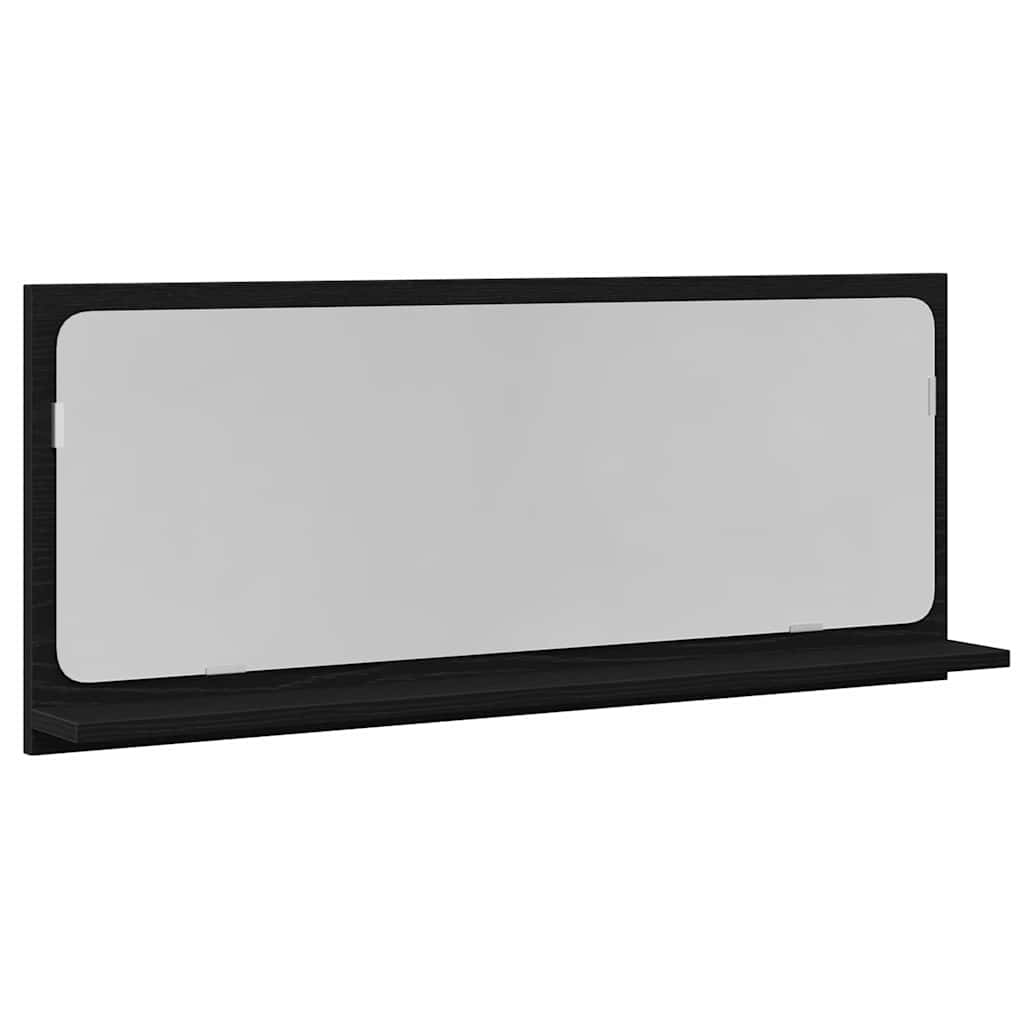 Ogledalo Polica Crni hrast 90 x 10,5 x 37 cm Konstruirano drvo
