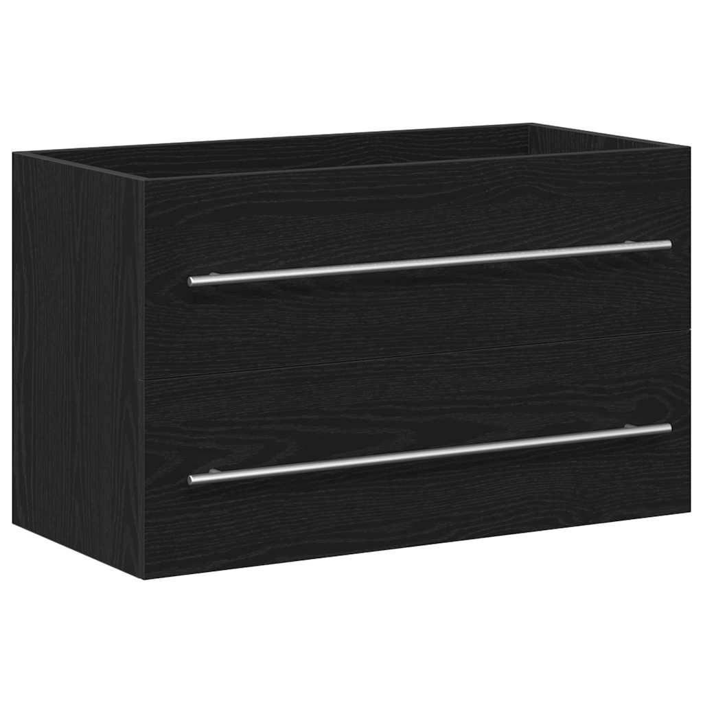 Ormarić za umivaonik crni hrast 80x38,5x48 cm Konstruirano drvo