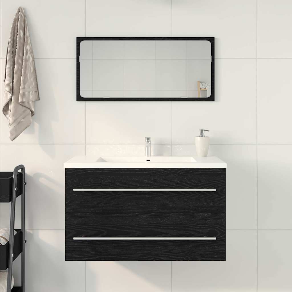 Ormarić za umivaonik crni hrast 80x38,5x48 cm Konstruirano drvo