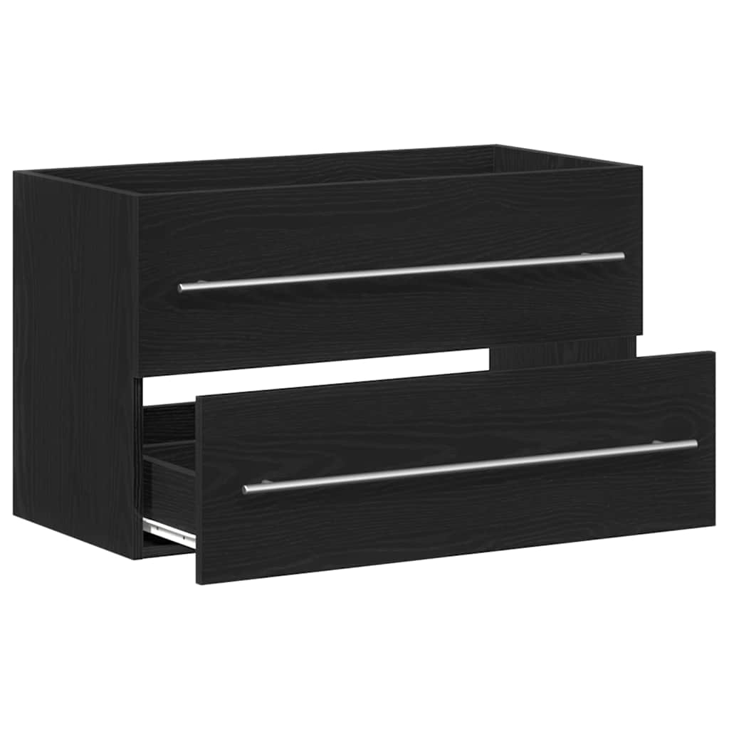 Ormarić za umivaonik crni hrast 80x38,5x48 cm Konstruirano drvo