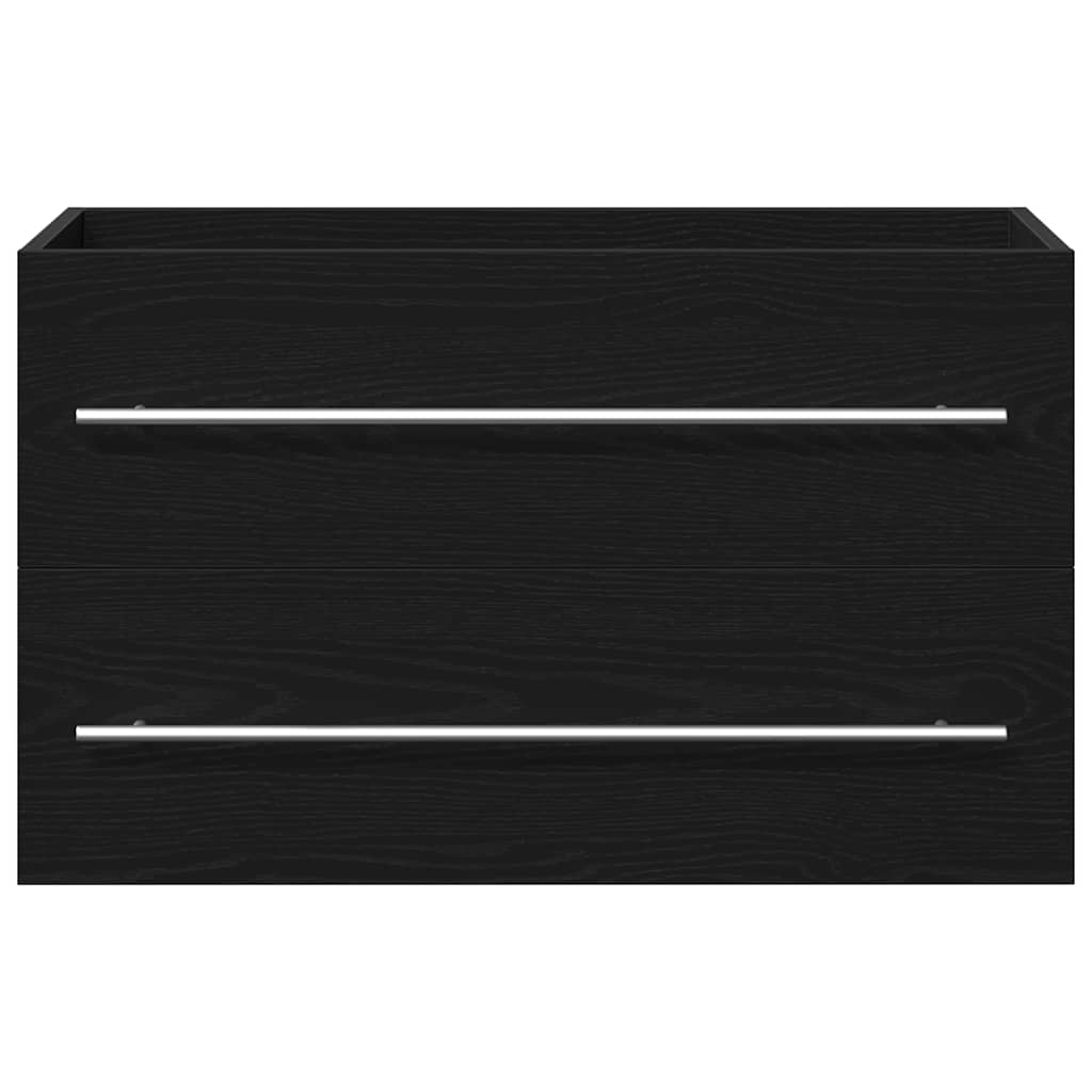 Ormarić za umivaonik crni hrast 80x38,5x48 cm Konstruirano drvo