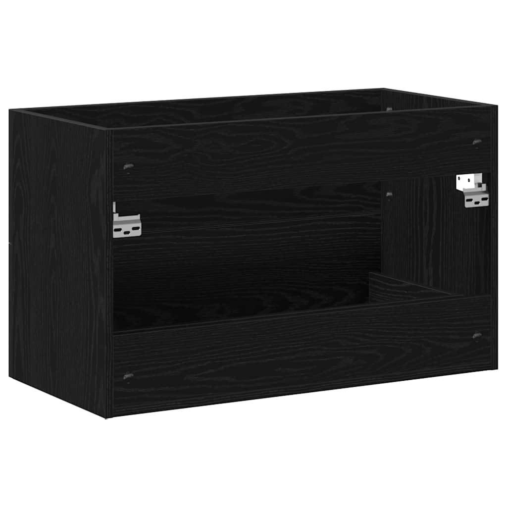 Ormarić za umivaonik crni hrast 80x38,5x48 cm Konstruirano drvo