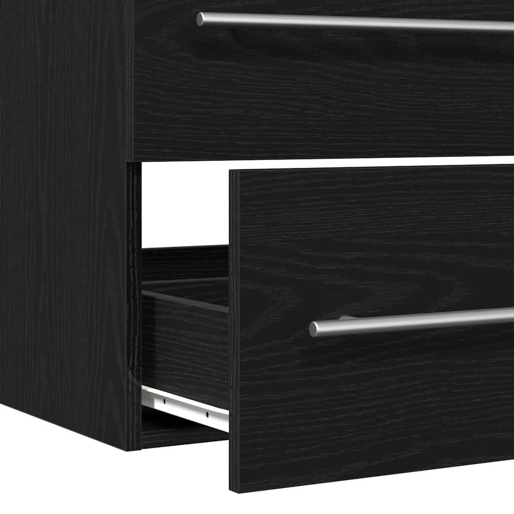 Ormarić za umivaonik crni hrast 80x38,5x48 cm Konstruirano drvo