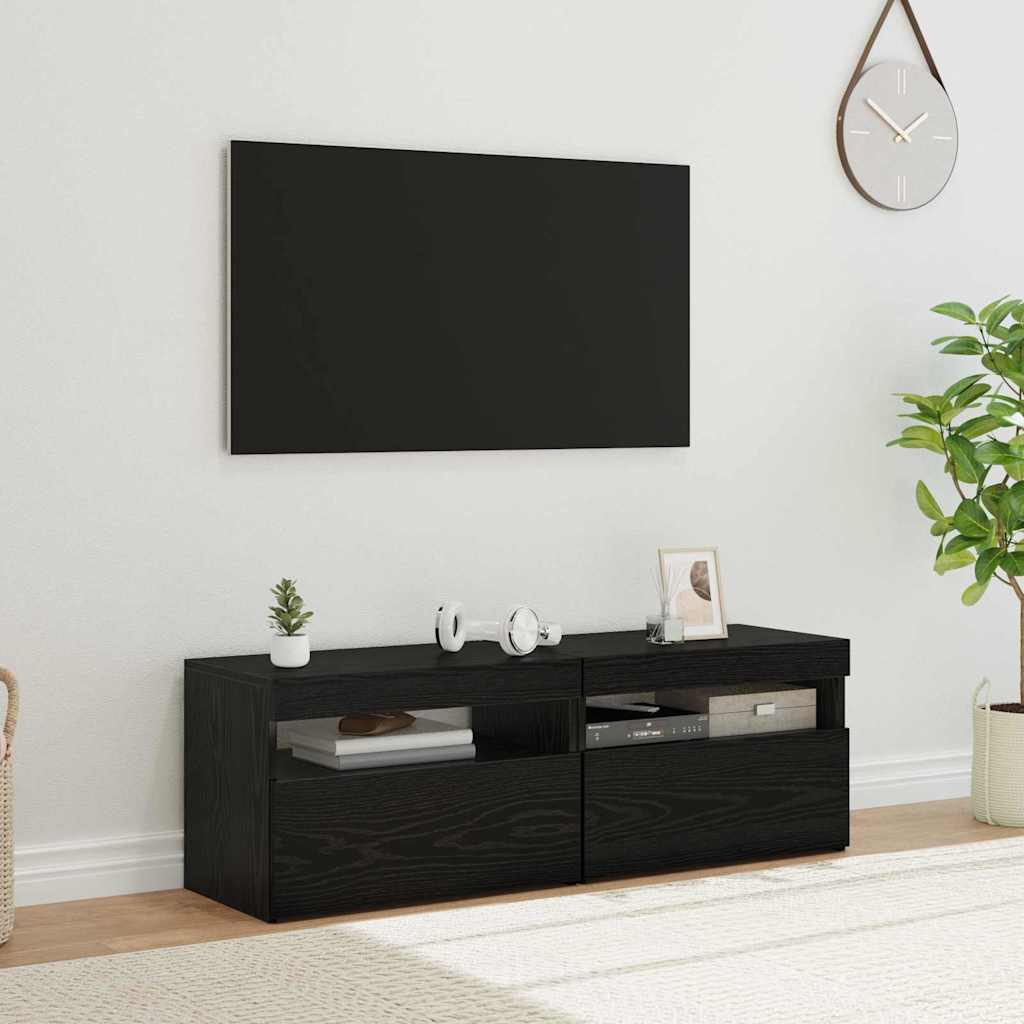 TV ormar 2 pcs Crni hrast 60 x 35 x 40 cm Konstruirano drvo