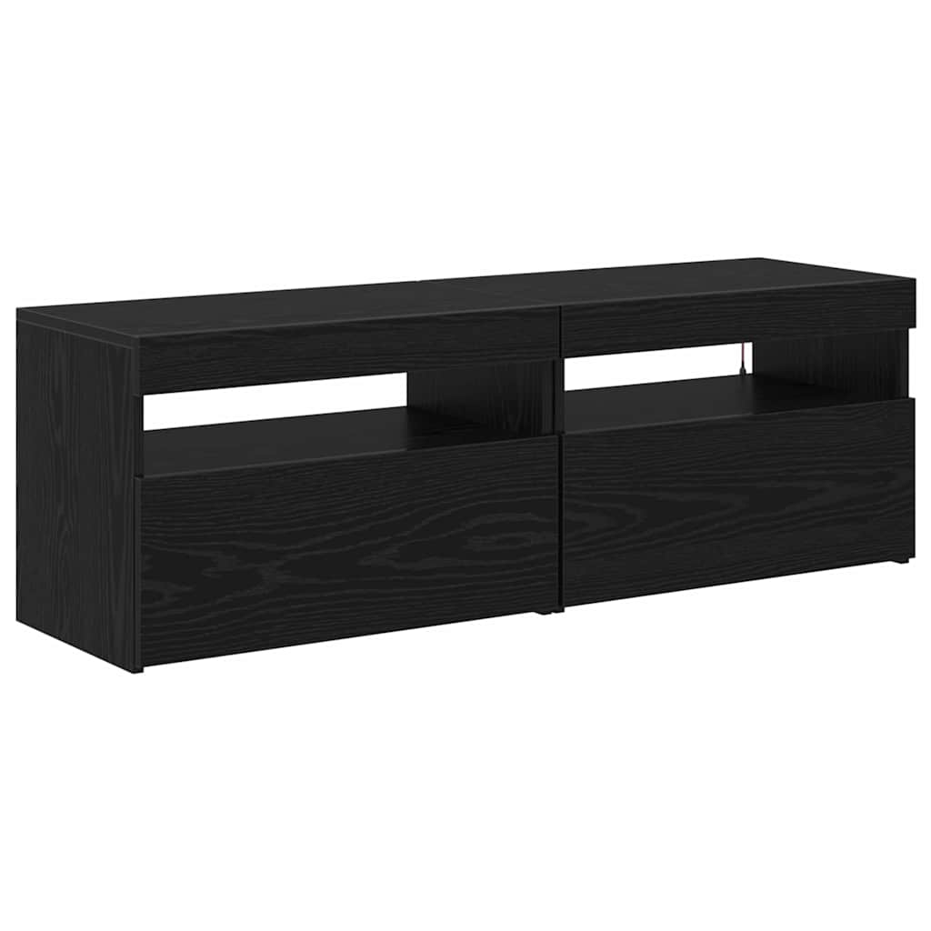TV ormar 2 pcs Crni hrast 60 x 35 x 40 cm Konstruirano drvo