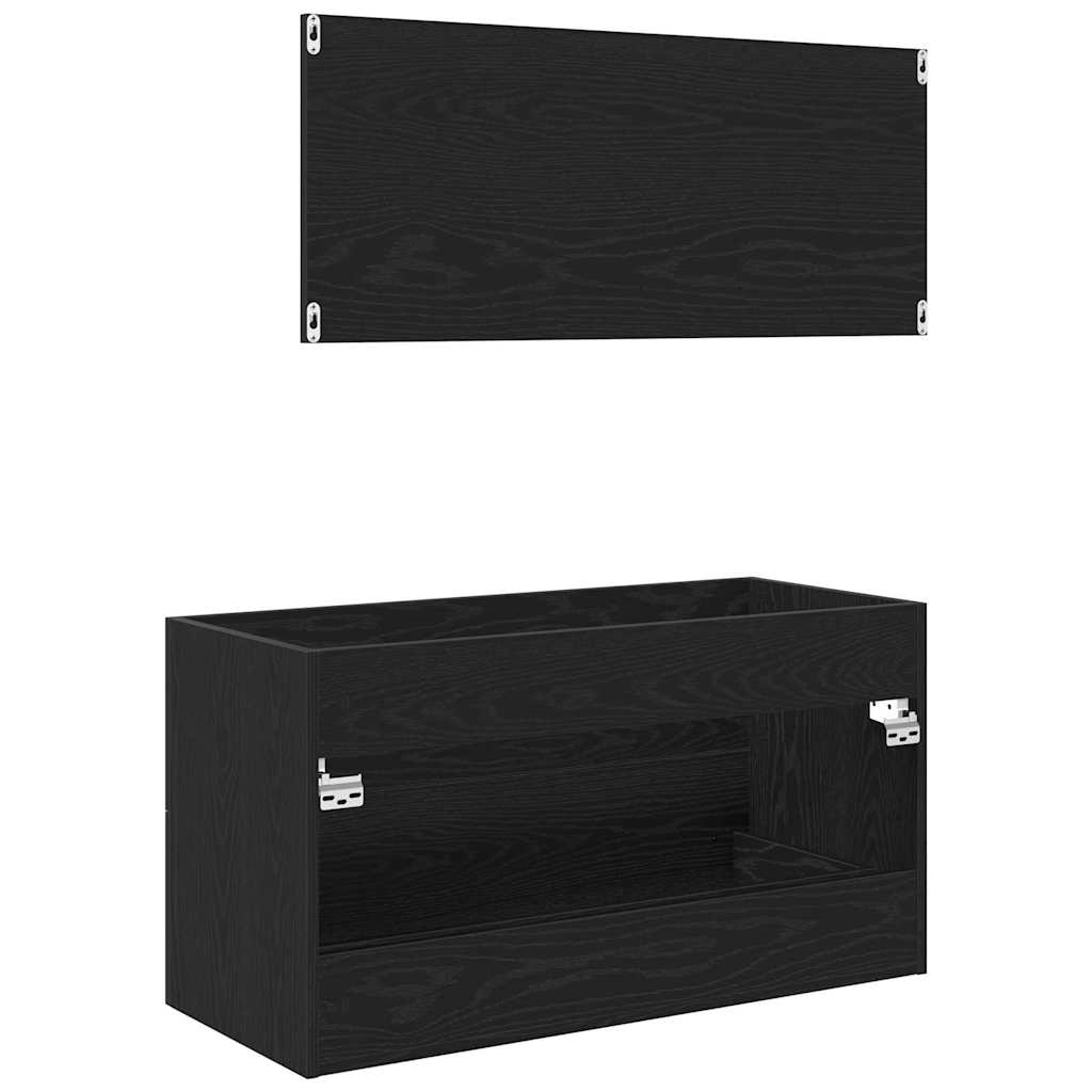 Ormarić za sudoper s ladicama Crni hrast 90 x 45 x 1.5 cm