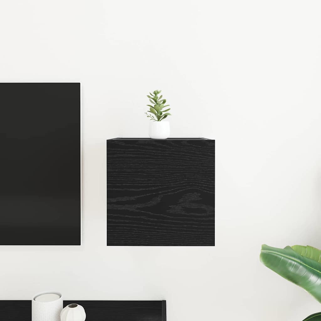 Ormar za TV montiran na zid Zidne Crni hrast 30,5 x 30 x 30 cm