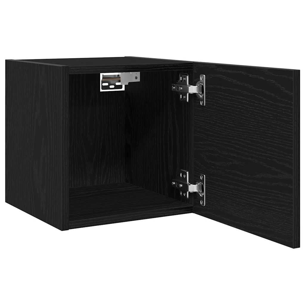 Ormar za TV montiran na zid Zidne Crni hrast 30,5 x 30 x 30 cm