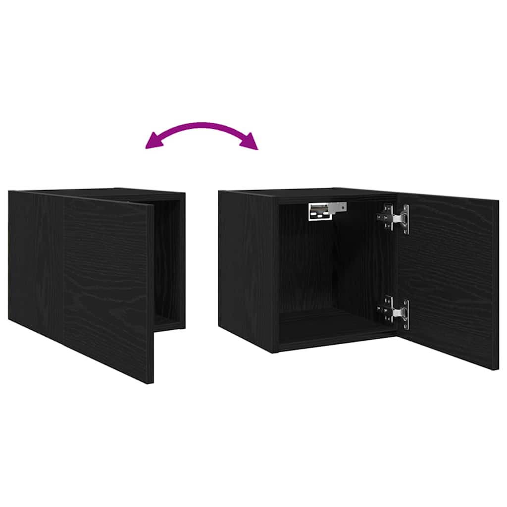 Ormar za TV montiran na zid Zidne Crni hrast 30,5 x 30 x 30 cm