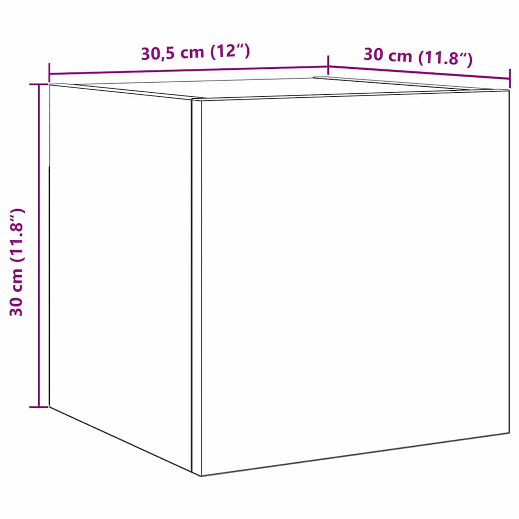 Ormar za TV montiran na zid Zidne Crni hrast 30,5 x 30 x 30 cm