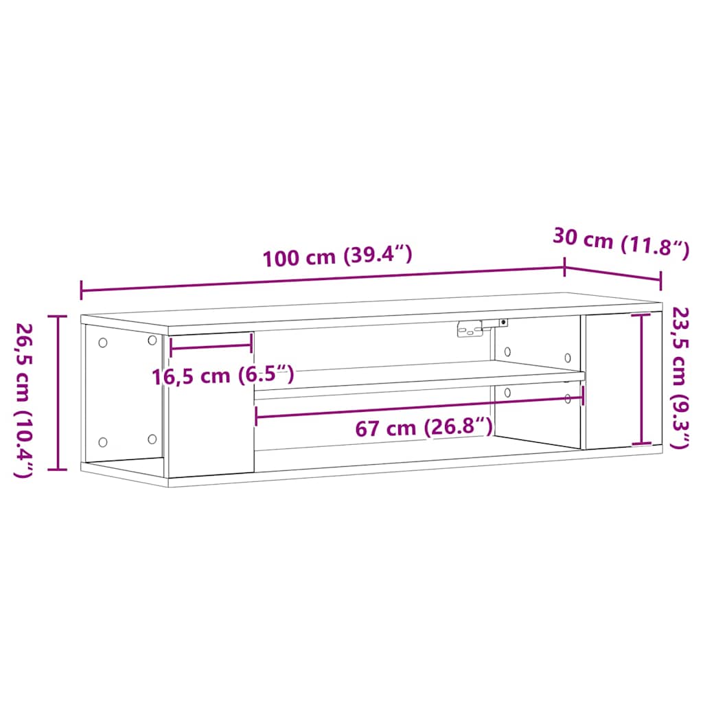 TV ormar Staro drvo 100 x 30 x 26,5 cm Konstruirano drvo