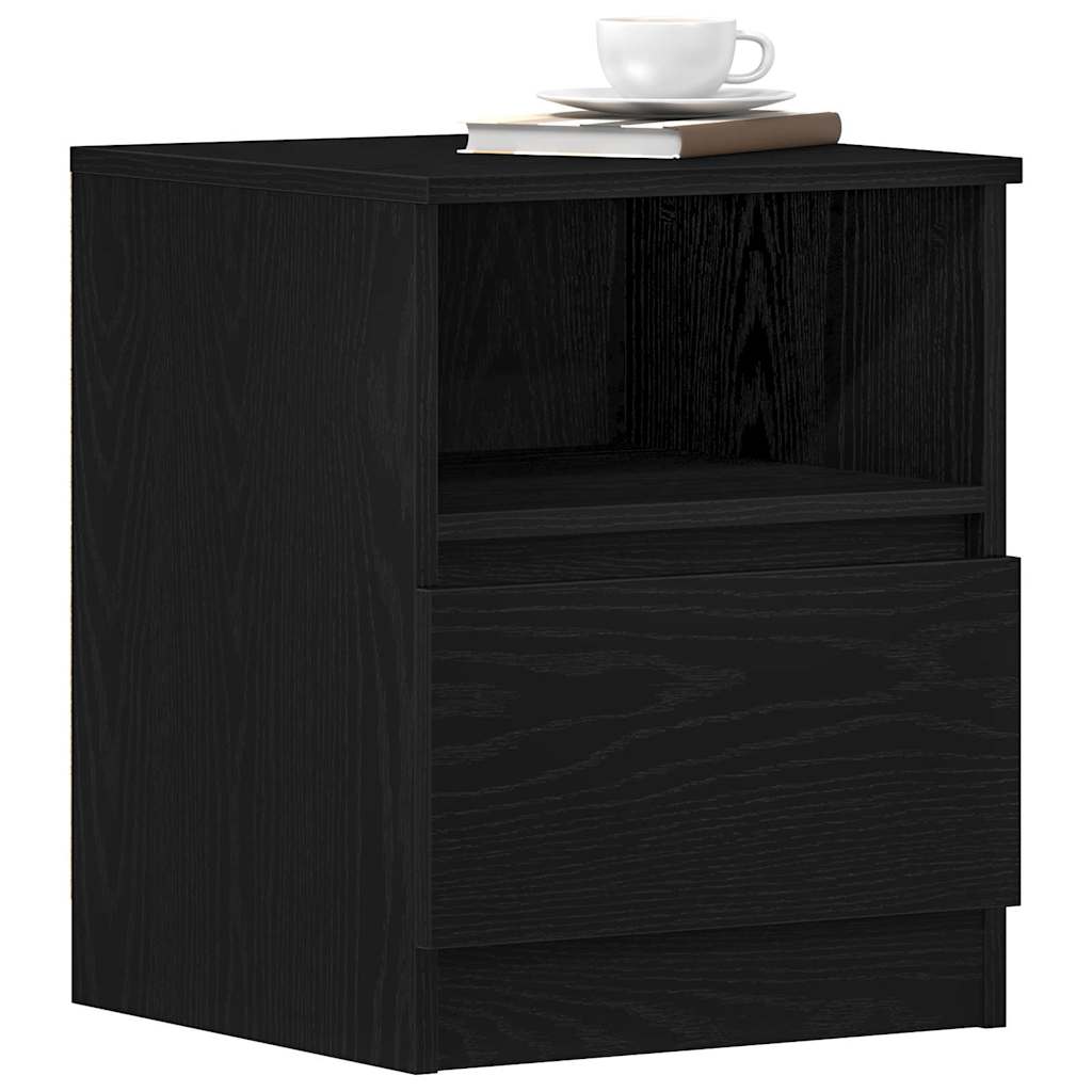 Noćni ormar 2 pcs Crni hrast 40 x 40 x 50 cm Konstruirano drvo