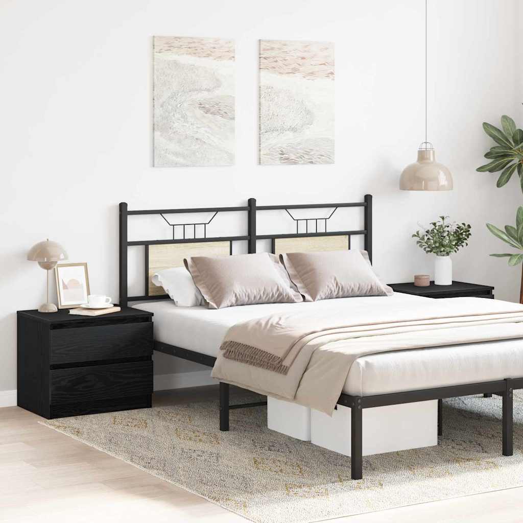 Noćni ormar s ladicama 2 pcs Crni hrast 50 x 40 x 43,5 cm