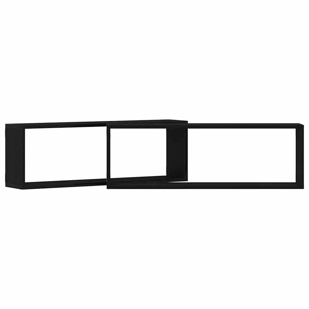 Police na zidu s policom Zidne 2 pcs Crni hrast 80 x 15 x 26 cm