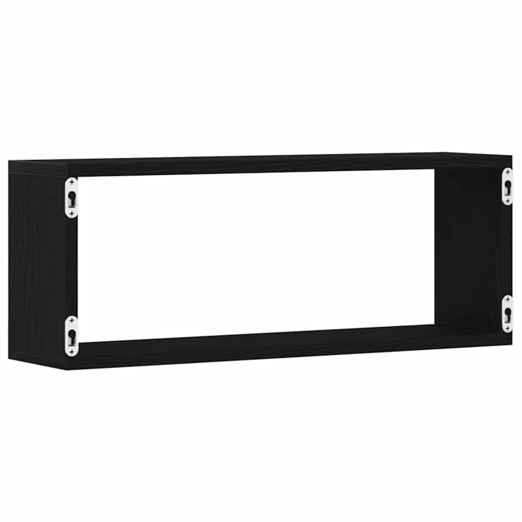Police na zidu s policom Zidne 2 pcs Crni hrast 60 x 15 x 23 cm