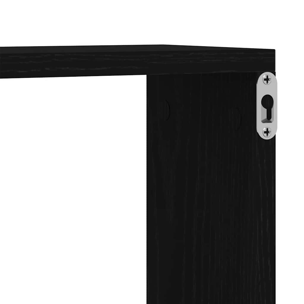 Police na zidu s policom Zidne 4 pcs Crni hrast 60 x 15 x 23 cm